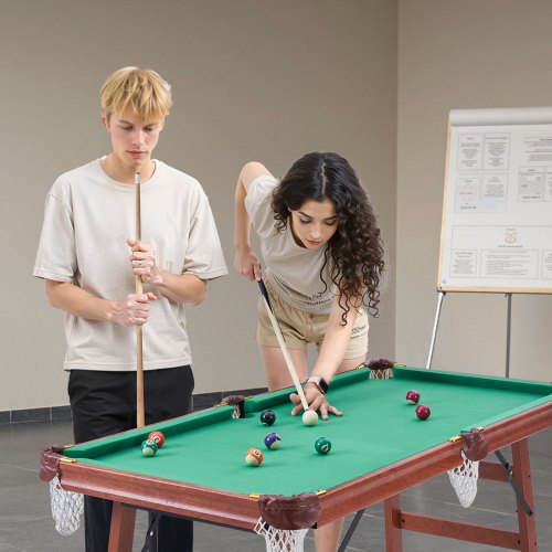 Folding Pool Table 4.5 ft Portable Billiards Tables Foldable SpaceSaving