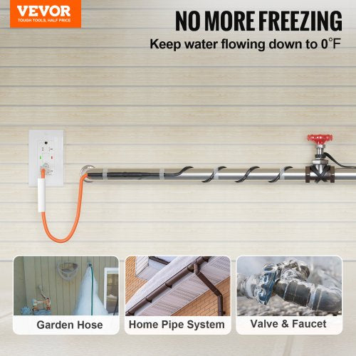 SelfRegulating Pipe Heating Cable 15FT 5WFT Heat Tape for Pipes Freeze
