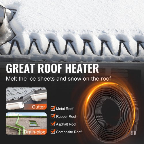 SelfRegulating Pipe Heating Cable 120FT 5WFT Heat Tape for Pipes Roof