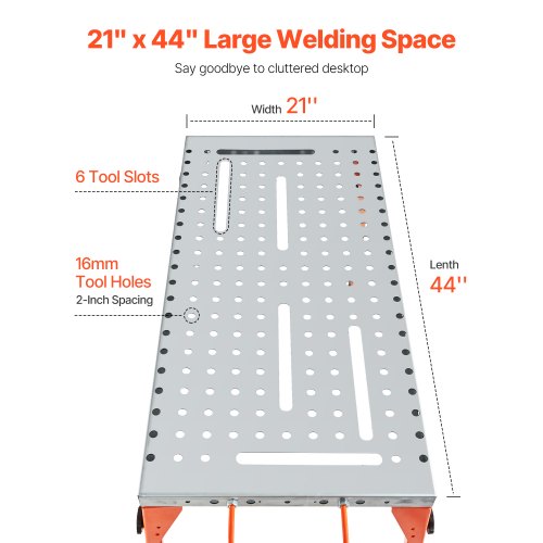 Foldable Welding Table 44 x 21 500LBS Capacity Welding Workbench with 4Level