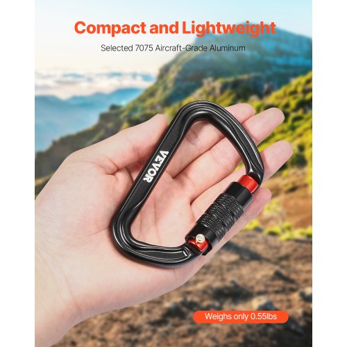 Auto Locking Carabiner Clips 3 PCS Heavy Duty Caribiner Professional 30 KN