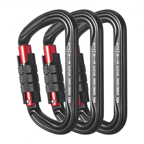 Auto Locking Carabiner Clips 3 PCS Heavy Duty Caribiner Professional 30 KN