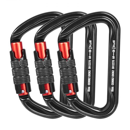 Auto Locking Carabiner Clips 3 PCS Heavy Duty Caribiner Professional 30 KN