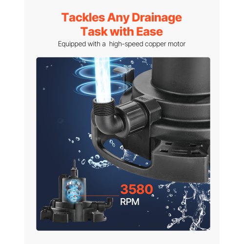 Automatic Pool Cover Pump 12 HP 1600 GPH 120V Submersible Swimming Pool