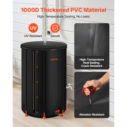 Collapsible Rain Barrel 100 Gallon Portable Rain Water Collection Barrel