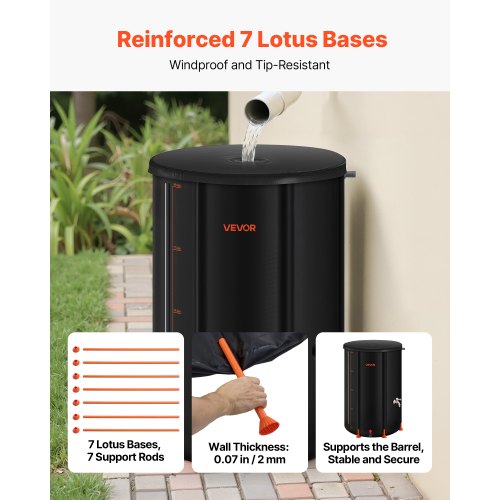 Collapsible Rain Barrel 100 Gallon Portable Rain Water Collection Barrel