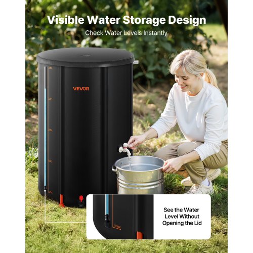 Collapsible Rain Barrel 100 Gallon Portable Rain Water Collection Barrel