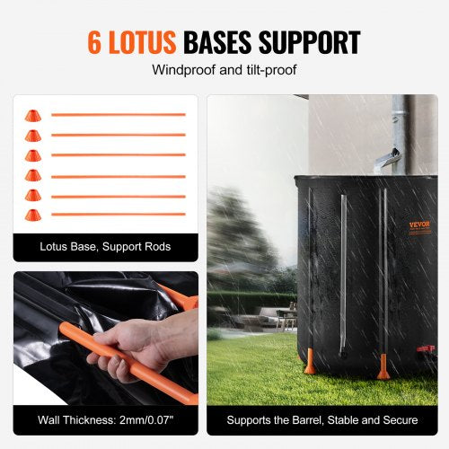 Collapsible Rain Barrel 53 Gallon201 L Portable Rain Water Collection