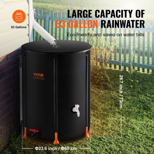 Collapsible Rain Barrel 53 Gallon201 L Portable Rain Water Collection