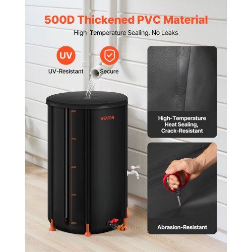 Collapsible Rain Barrel 66 Gallon Portable Rain Water Collection Barrel