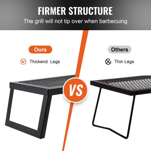 Folding Campfire Grill Heavy Duty Steel Mesh Grate 18 Portable Camping