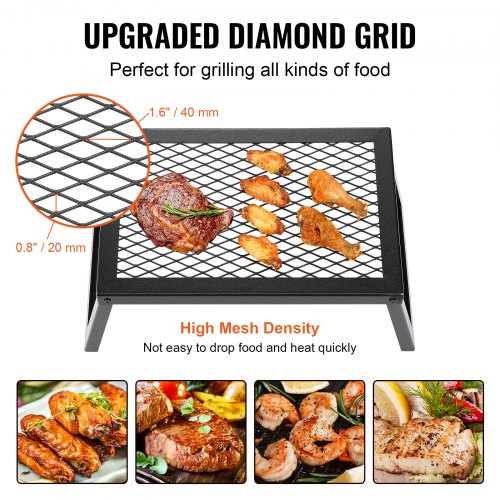 Folding Campfire Grill Heavy Duty Steel Mesh Grate 18 Portable Camping