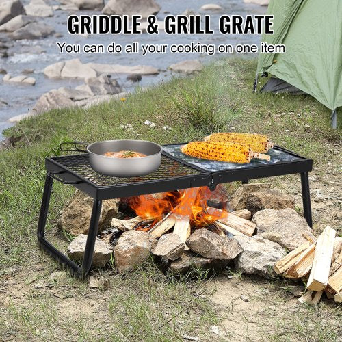 Folding Campfire Grill Heavy Duty Steel Mesh Grate 224 Portable Camping