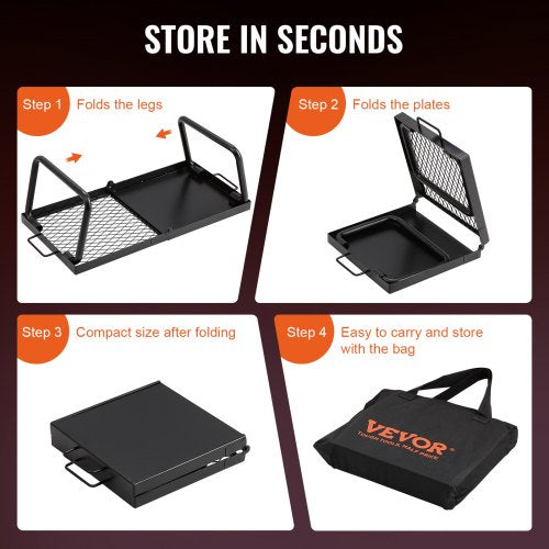 Folding Campfire Grill Heavy Duty Steel Mesh Grate 224 Portable Camping
