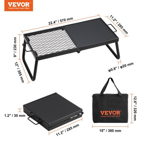 Folding Campfire Grill Heavy Duty Steel Mesh Grate 224 Portable Camping