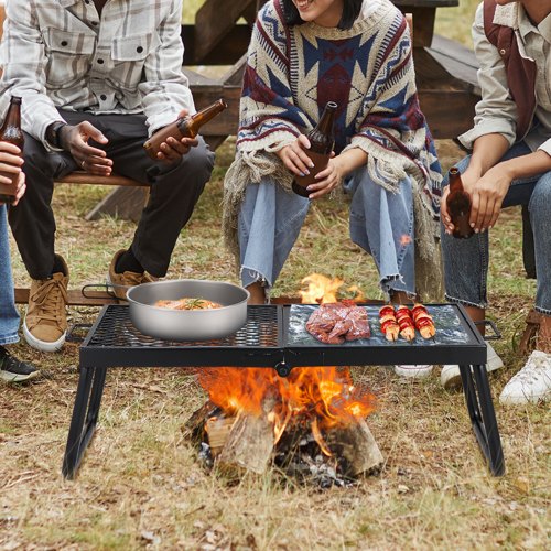 Folding Campfire Grill Heavy Duty Steel Mesh Grate 224 Portable Camping
