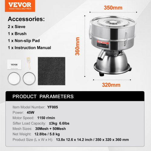 Automatic Electric Vibrating Sieve Stainless Steel Sifter Shaker Machine