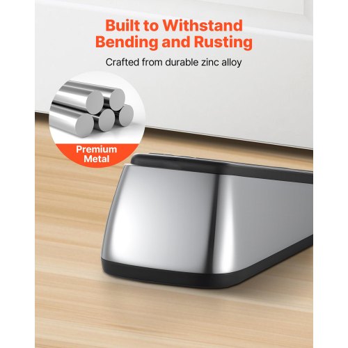 Heavy Duty Door Stopper 2 Pack Door Stop Wedge for Bottom Premium Zinc
