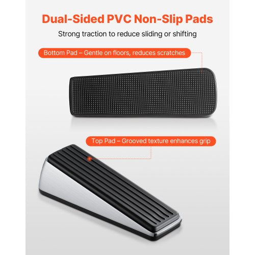 Heavy Duty Door Stopper 2 Pack Door Stop Wedge for Bottom Premium Zinc