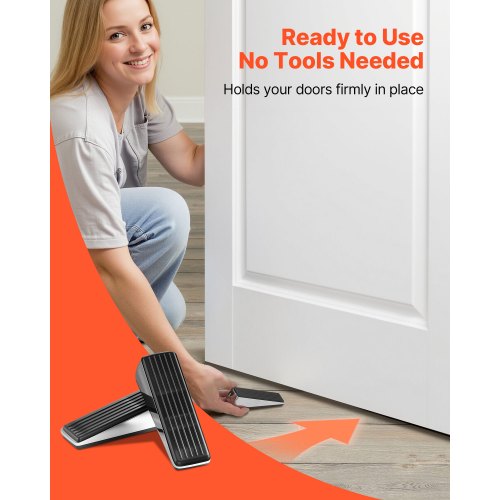 Heavy Duty Door Stopper 2 Pack Door Stop Wedge for Bottom Premium Zinc