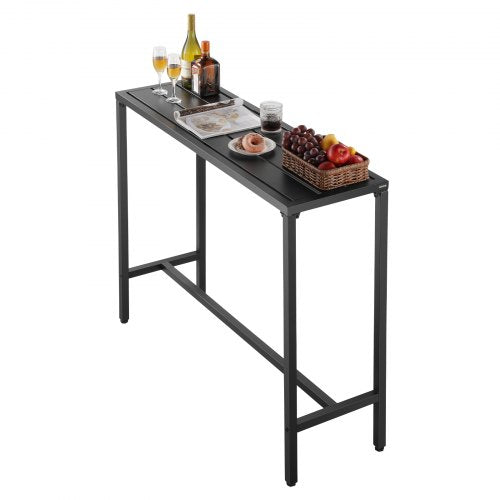 Outdoor Bar Table 47 x 15 in Patio Bar Table Waterproof Top Sturdy Metal