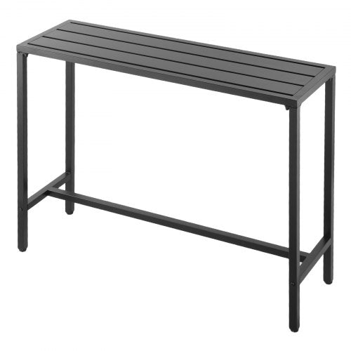 Outdoor Bar Table 47 x 15 in Patio Bar Table Waterproof Top Sturdy Metal