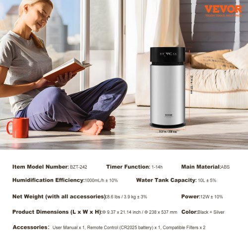 Evaporative Humidifier for Whole House up to 270 sqft 10L264G Large