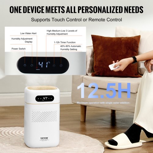 Evaporative Humidifier for Whole House up to 215 sqft 480 mlh Smart Cool