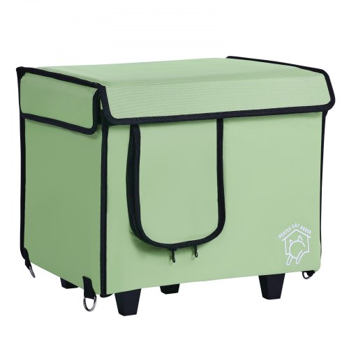 Elevated Heated Cat House Cuboid Kitty Shelter with Adjustable Temperature