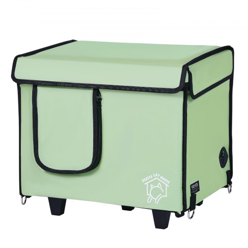 Elevated Heated Cat House Cuboid Kitty Shelter with Adjustable Temperature