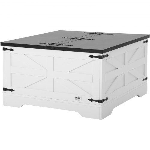 315 Farmhouse Coffee Table Hinged Square Coffee Table with Large Storage
