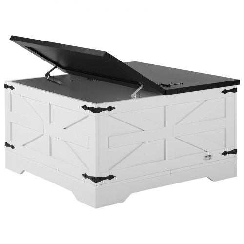 315 Farmhouse Coffee Table Hinged Square Coffee Table with Large Storage