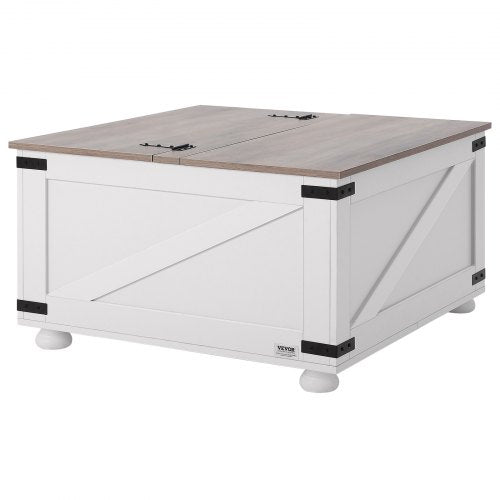 315 Farmhouse Coffee Table Hinged Lift Top Coffee Square Table with Storage