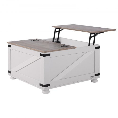 315 Farmhouse Coffee Table Hinged Lift Top Coffee Square Table with Storage