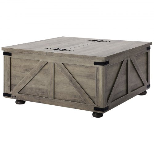 36 Farmhouse Coffee Table Hinged Square Coffee Table with Large Storage