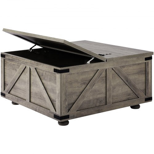 36 Farmhouse Coffee Table Hinged Square Coffee Table with Large Storage
