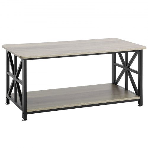 40 Farmhouse Coffee Table Rectangle Coffee Table with Open Storage