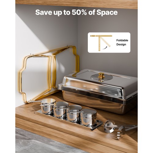 Chafing Dish Buffet Set 4 Qt 2 Pack Stainless Steel Chafer with 4 Half