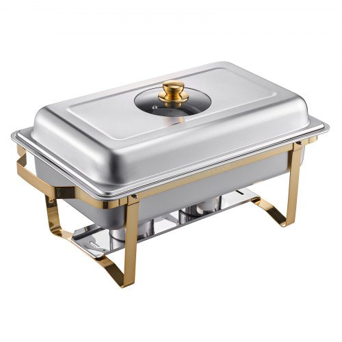 Chafing Dish Buffet Set 4 Qt 2 Pack Stainless Steel Chafer with 4 Half