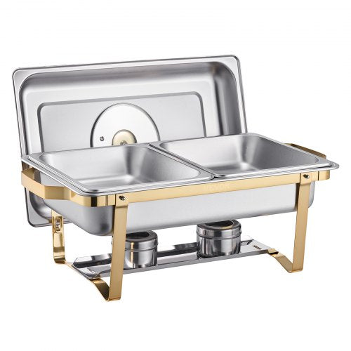 Chafing Dish Buffet Set 4 Qt 2 Pack Stainless Steel Chafer with 4 Half