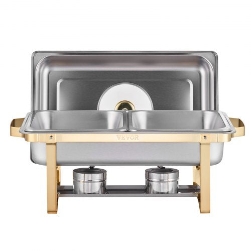 Chafing Dish Buffet Set 4 Qt 2 Pack Stainless Steel Chafer with 4 Half