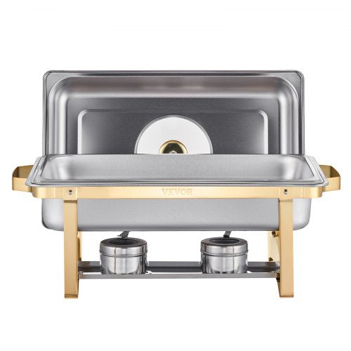 Chafing Dish Buffet Set 8 Qt 4 Pack Stainless Steel Chafer with 4 Full