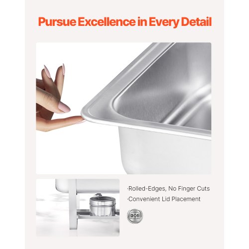 Chafing Dish Buffet Set 8 Qt 2 Pack Stainless Steel Chafer with 2 Full