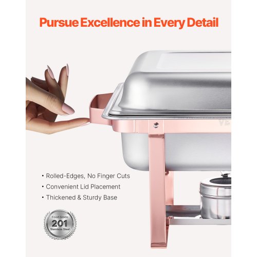 Chafing Dish Buffet Set 8 Qt 2 Pack Stainless Steel Chafer with 2 Full