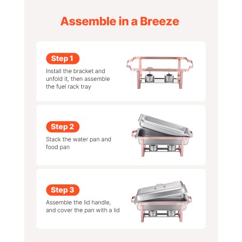 Chafing Dish Buffet Set 8 Qt 2 Pack Stainless Steel Chafer with 2 Full