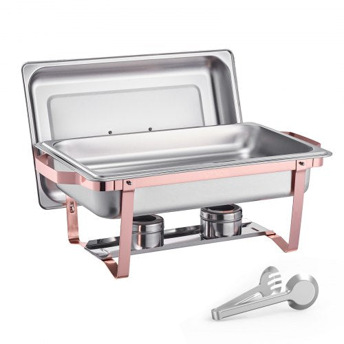 Chafing Dish Buffet Set 8 Qt 2 Pack Stainless Steel Chafer with 2 Full