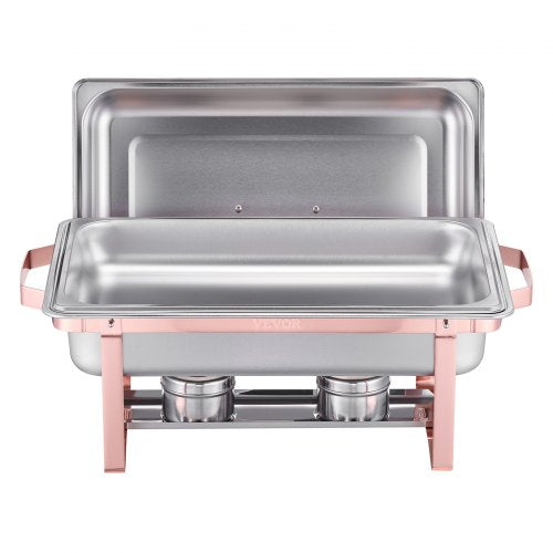 Chafing Dish Buffet Set 8 Qt 2 Pack Stainless Steel Chafer with 2 Full