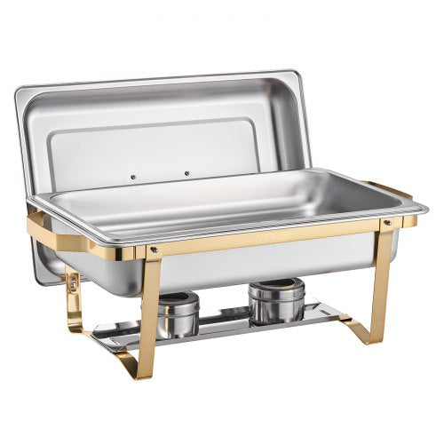 Chafing Dish Buffet Set 8 Qt 4 Pack Stainless Steel Chafer with 2 Full