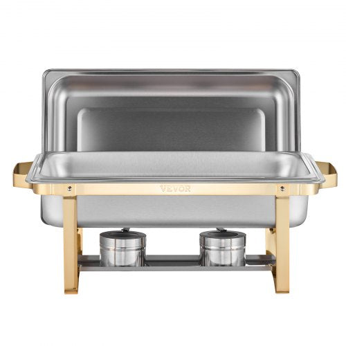Chafing Dish Buffet Set 8 Qt 4 Pack Stainless Steel Chafer with 2 Full