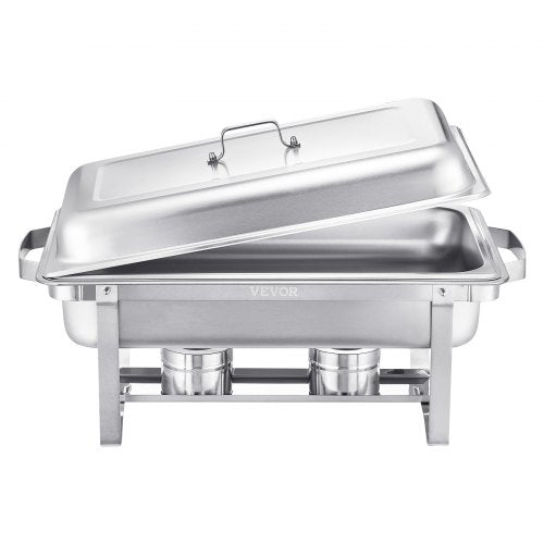 Chafing Dish Buffet Set 8 Qt 4 Pack Stainless Steel Chafer with 4 Full